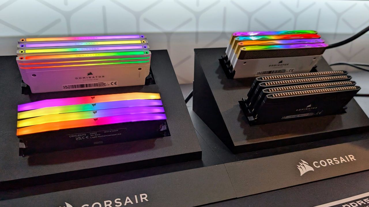 Corsair RGB RAM showing RGB LEDs at Computex 2025