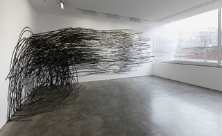 'Line', installation view, (liquid, gravity)