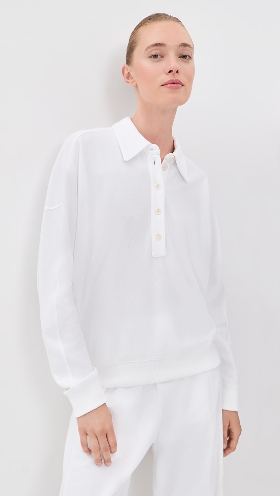 Lightweight Polo Sweatshirt - White