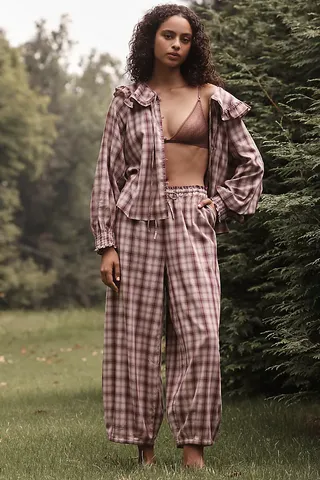 By Anthropologie Flannel Parachute Pyjama Bottoms