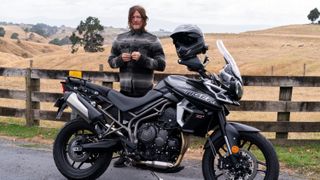 Norman Reedus and his motorcycle in Ride with Norman Reedus