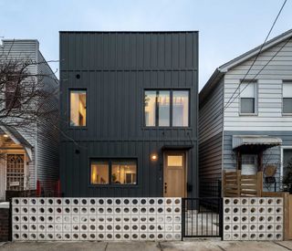 exterior of a home with black finish