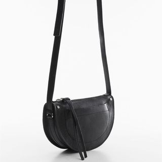 Mango Leather Crossbody bag in black
