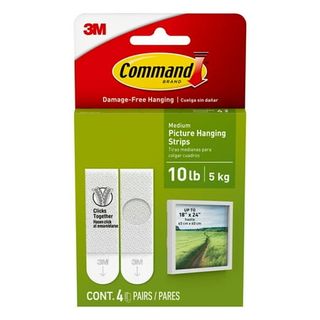 Command Medium Picture Hangers, White, 4 Pairs, Damage-Free Hanging