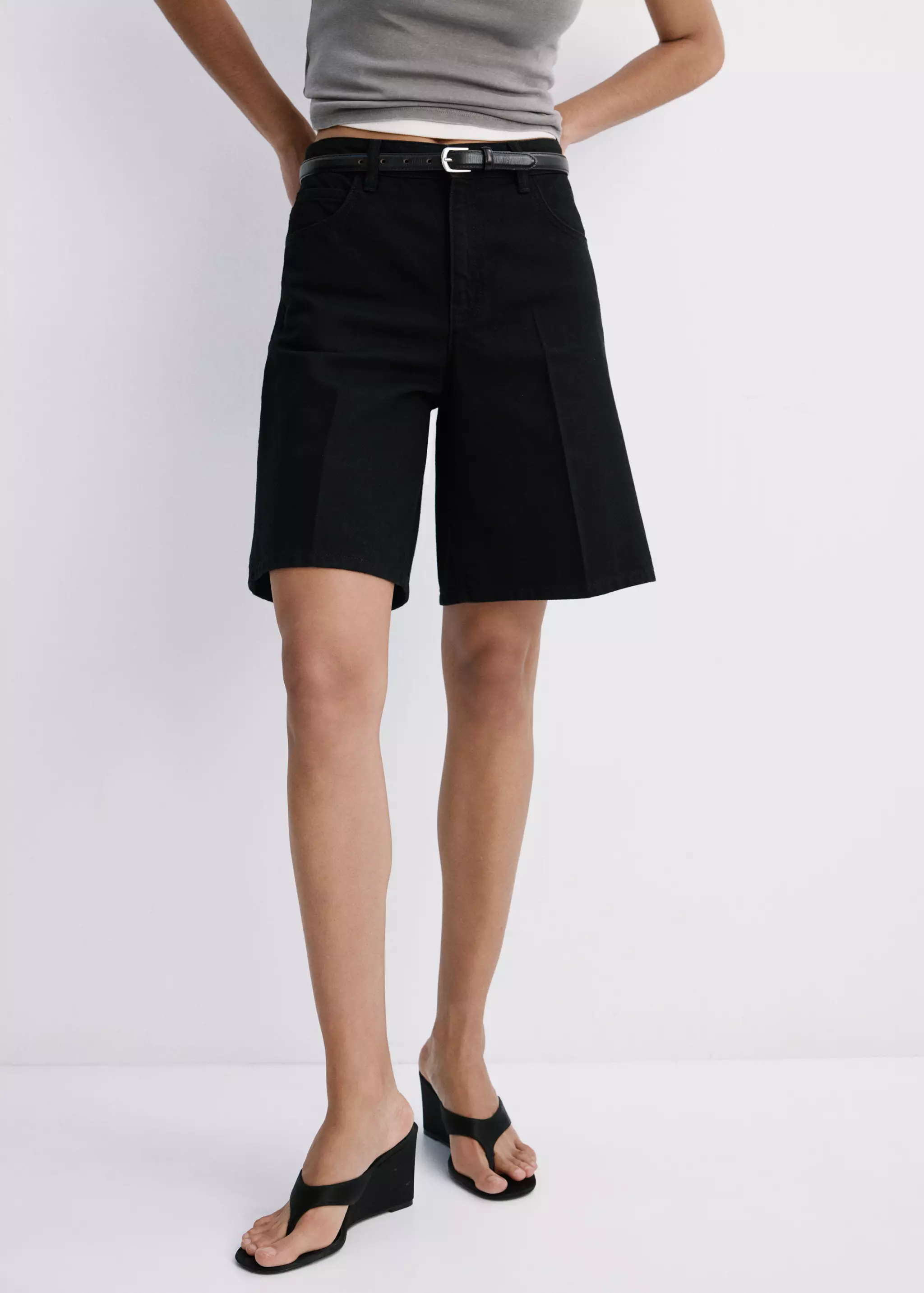 High-Waist Straight-Fit Denim Shorts - Women | Mango United Kingdom