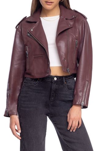 Faux Leather Crop Moto Jacket