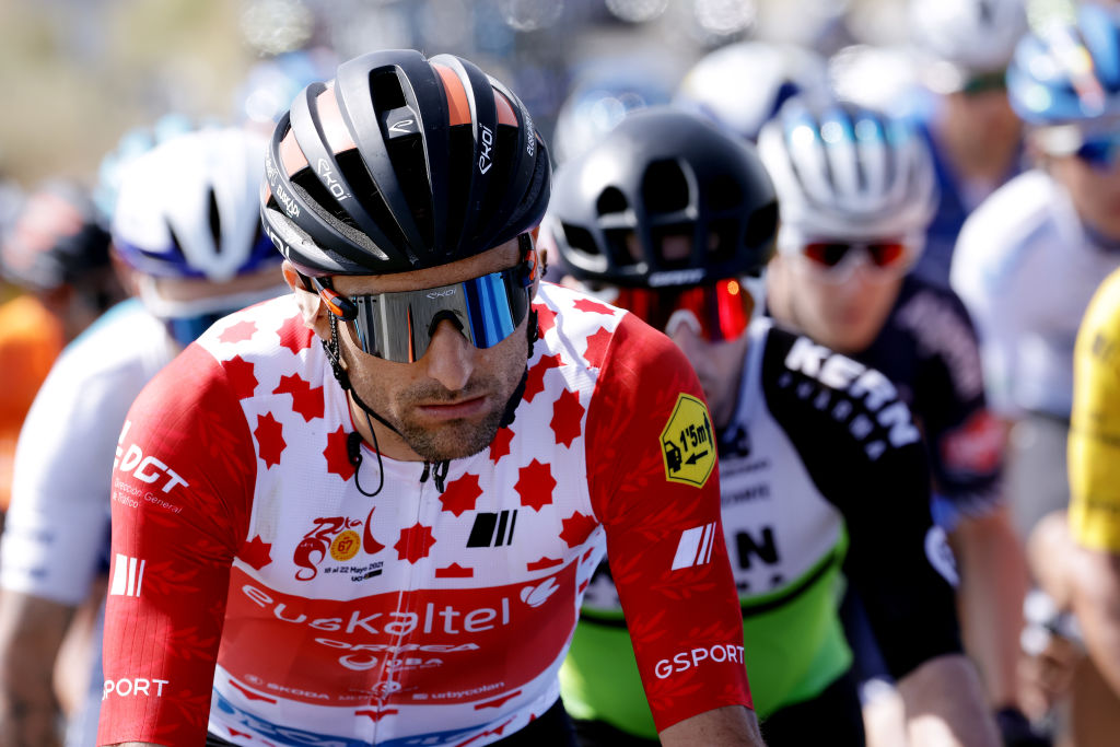 CLLAR VEGA SPAIN MAY 21 Luis ngel Mat Mardones of Spain and Team Euskaltel Euskadi red mountain jersey during the 67th Vuelta A Andalucia Ruta Del Sol 2021 Stage 4 a 1829km stage from Baza to Cllar Vega VCANDALUCIA on May 21 2021 in Cllar Vega Spain Photo by Gonzalo Arroyo MorenoGetty Images