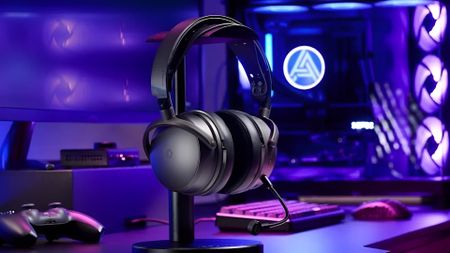 A promotional image for the Audeze Maxwell 2 gaming headset