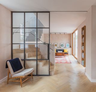 a sliding room divider in a house