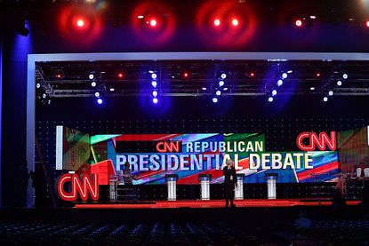 The CNN Republican debate stage.