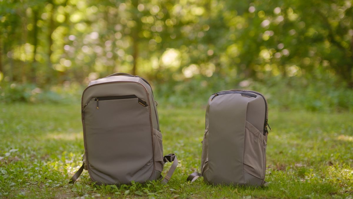The Peak Design Travel 2-in-1 Backpack outdoors used by a photographer