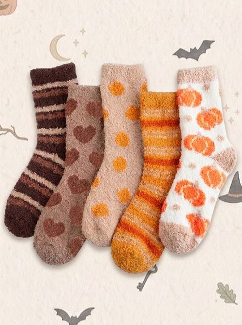 Fuzzy Halloween Socks