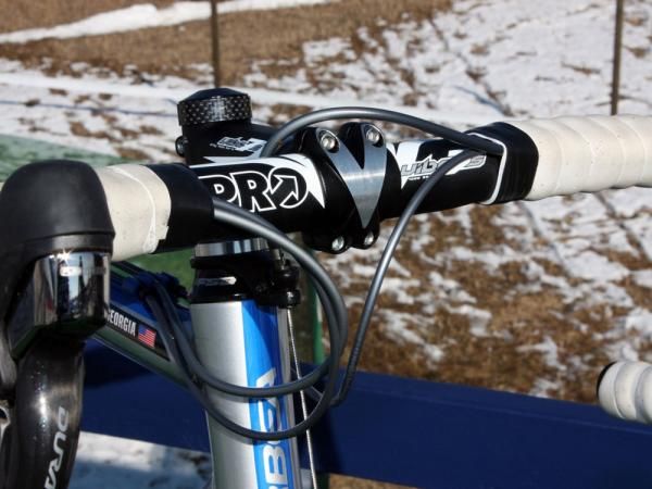 Keeping the cable housing on the same side of the head tube - instead of crossing them around - makes for a tidier front end that's less likely to snag when portaging.