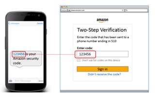 Amazon Drive's two-step verification in use