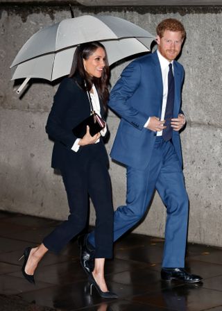 Prince Harry and fiance Meghan Markle attend the 'Endeavour Fund Awards' Ceremony at Goldsmiths' Hall on February 1, 2018 in London, England. The awards celebrate the achievements of wounded, injured and sick servicemen and women who have taken part in remarkable sporting and adventure challenges over the last year