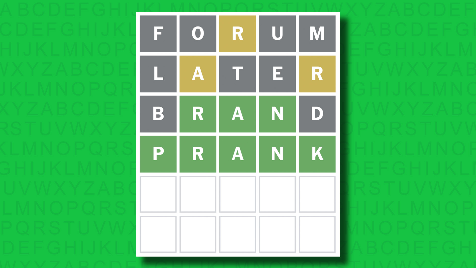 NYT Wordle answer for game 1459 on a green background
