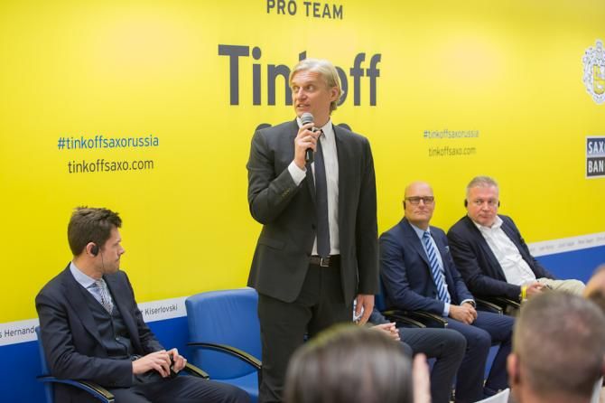 Tinkoff-Saxo jersey presentation in Moscow.