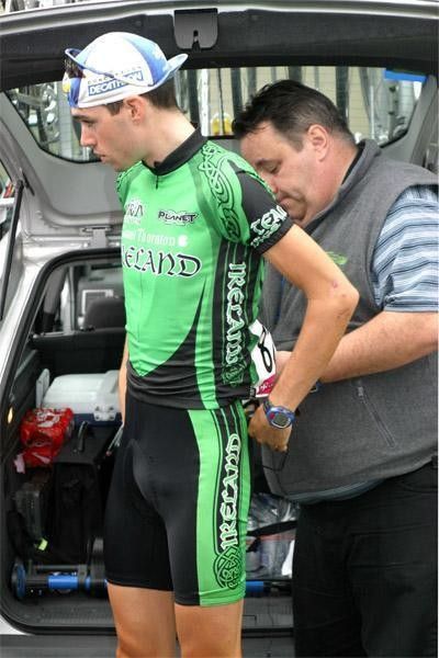 Getting pinned at the Tour of Britain in 2004
