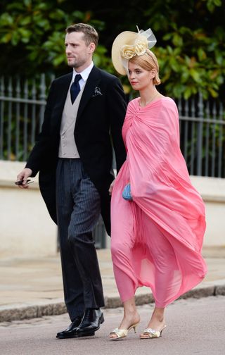 Pixie Geldof and George Barnett attend the wedding of Princess Eugenie of York and Jack Brooksbank at St George's Chapel in Windsor Castle on October 12, 2018 in Windsor, England
