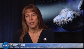 Kelly Fast, a scientist in NASA's Near Earth Object program, was a regular speaker in Asteroid Day's live broadcast. She was brought in several times to speak during the segment and answered social media questions about how NASA would communicate with the general public should an impact be imminent.