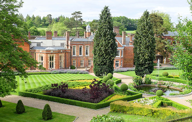 The Italian garden at Wotton House Hotel in Dorking, Surrey, UK