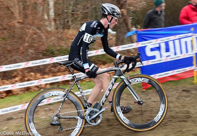 Jesse Keough (Keoughcyclocross.com) approaching the barriers