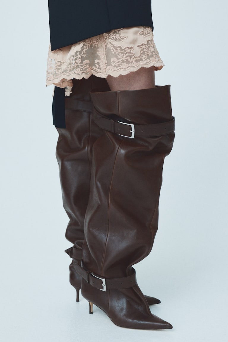 High-Leg Leather Boots