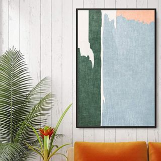 Japandi inspired abstract framed canvas artwork
