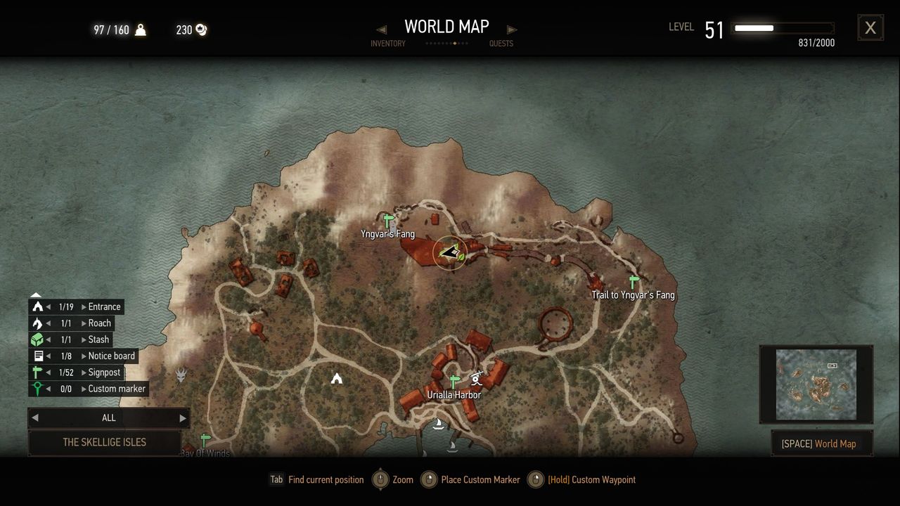 The Witcher 3 ursine armor map