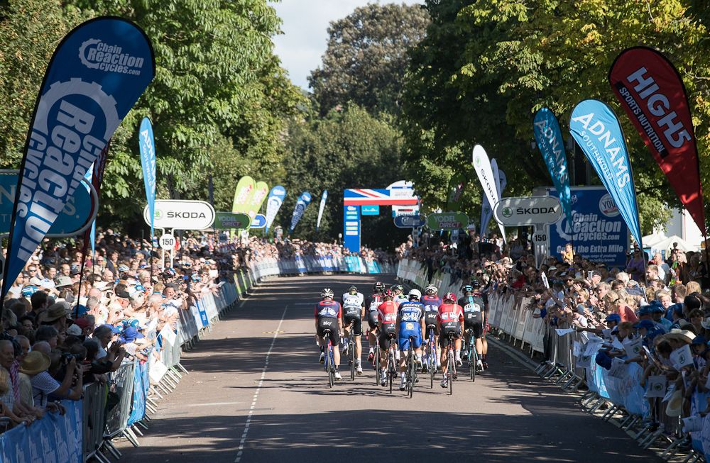 Riders finish stage 5 at the Tour of Britain