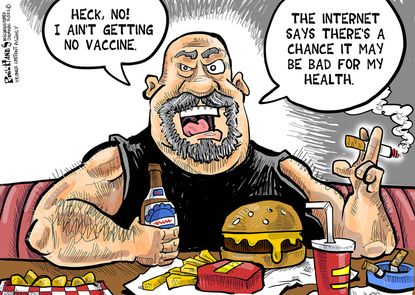 Editorial Cartoon U.S. anti vaccine health covid