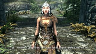 Skyrim character standing on a road
