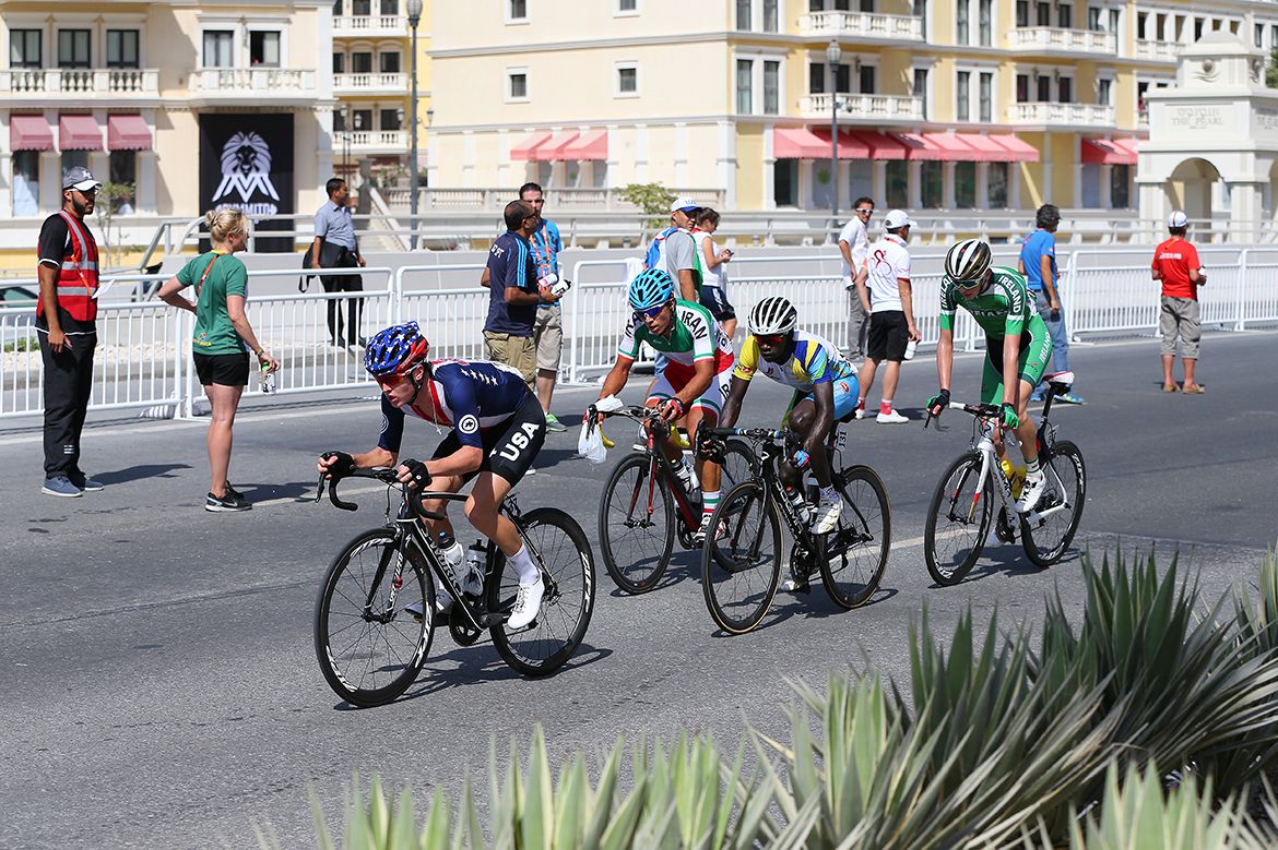 Greg Daniel (USA) leads the breakaway