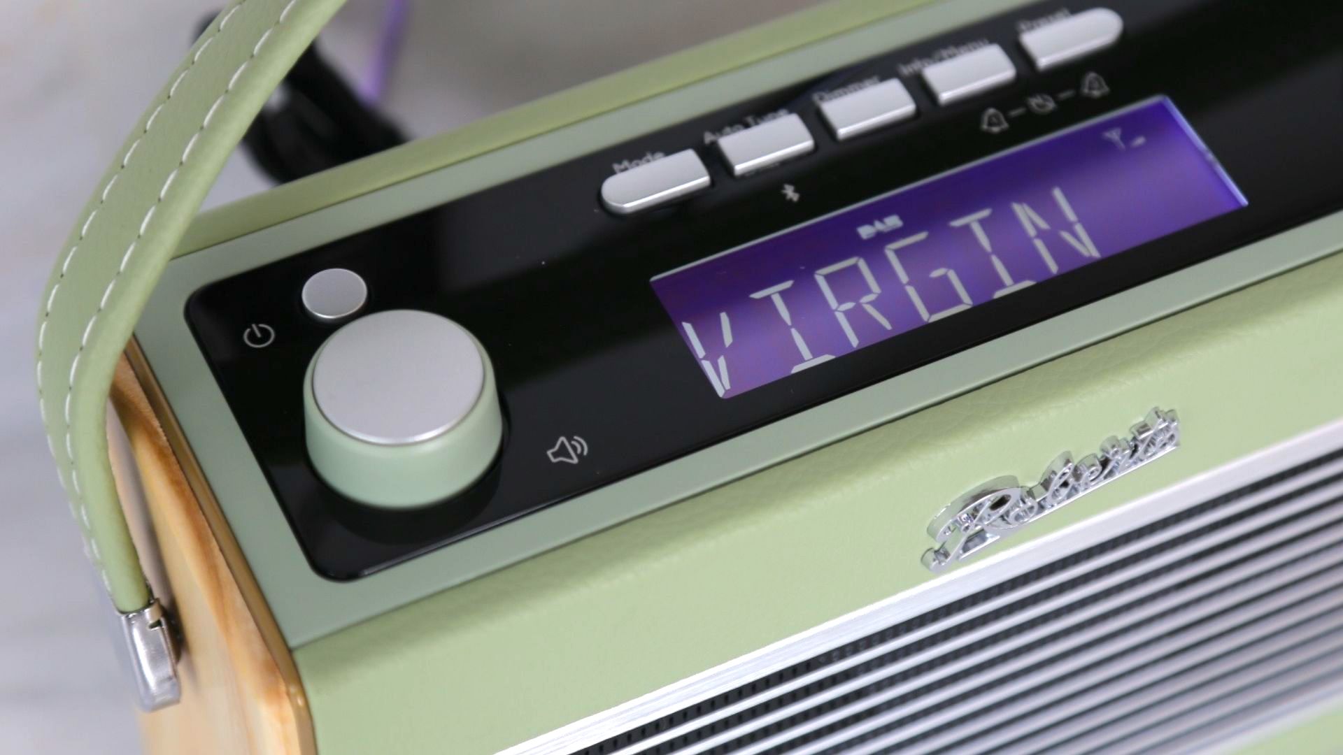 a closeup of the display on the roberts rambler bt stereo dab radio