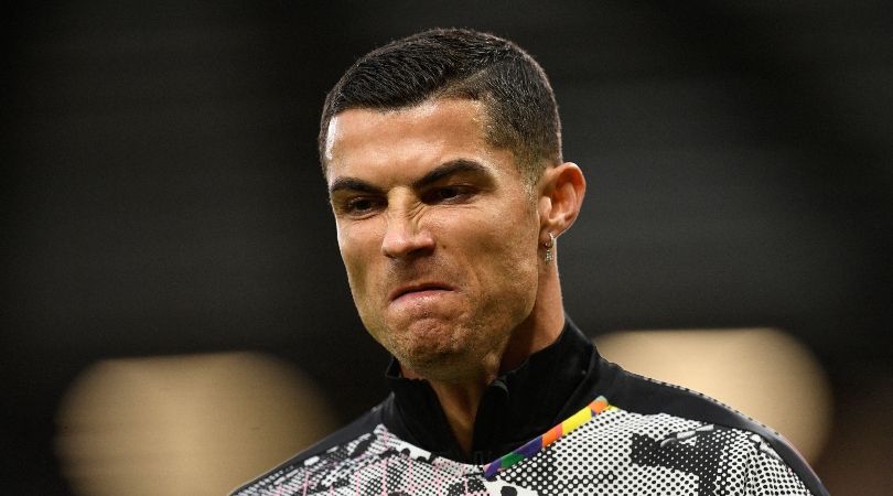 Cristiano Ronaldo during the warm-up ahead of Manchester United&#039;s game against West Ham at Old Trafford.