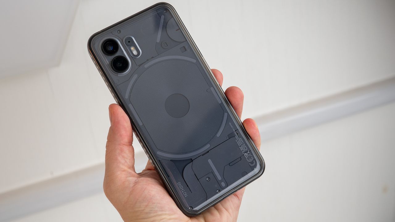 The Tudia LUCION clear case for the Nothing Phone 2