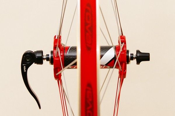 Extra-wide flange spacing on the front hub is beneficial for lateral stiffness but it doesn't fit in some forks.