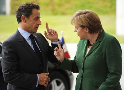 Nicolas Sarkozy and Angela Merkel