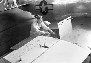 space history, NACA, wing-flow method, P-51D