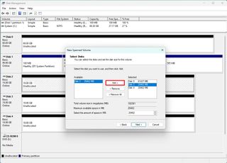 Select drives for spanned configuration