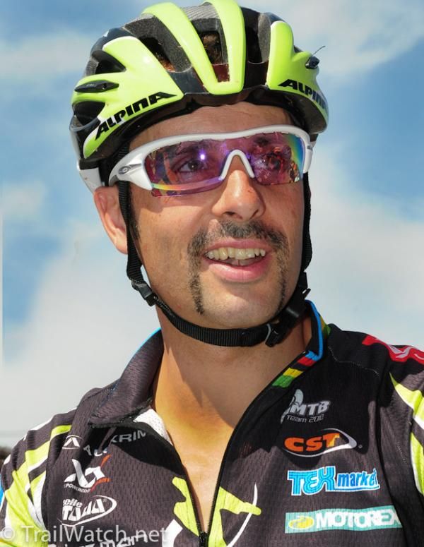 Julien Absalon (Orbea) during the American national anthem