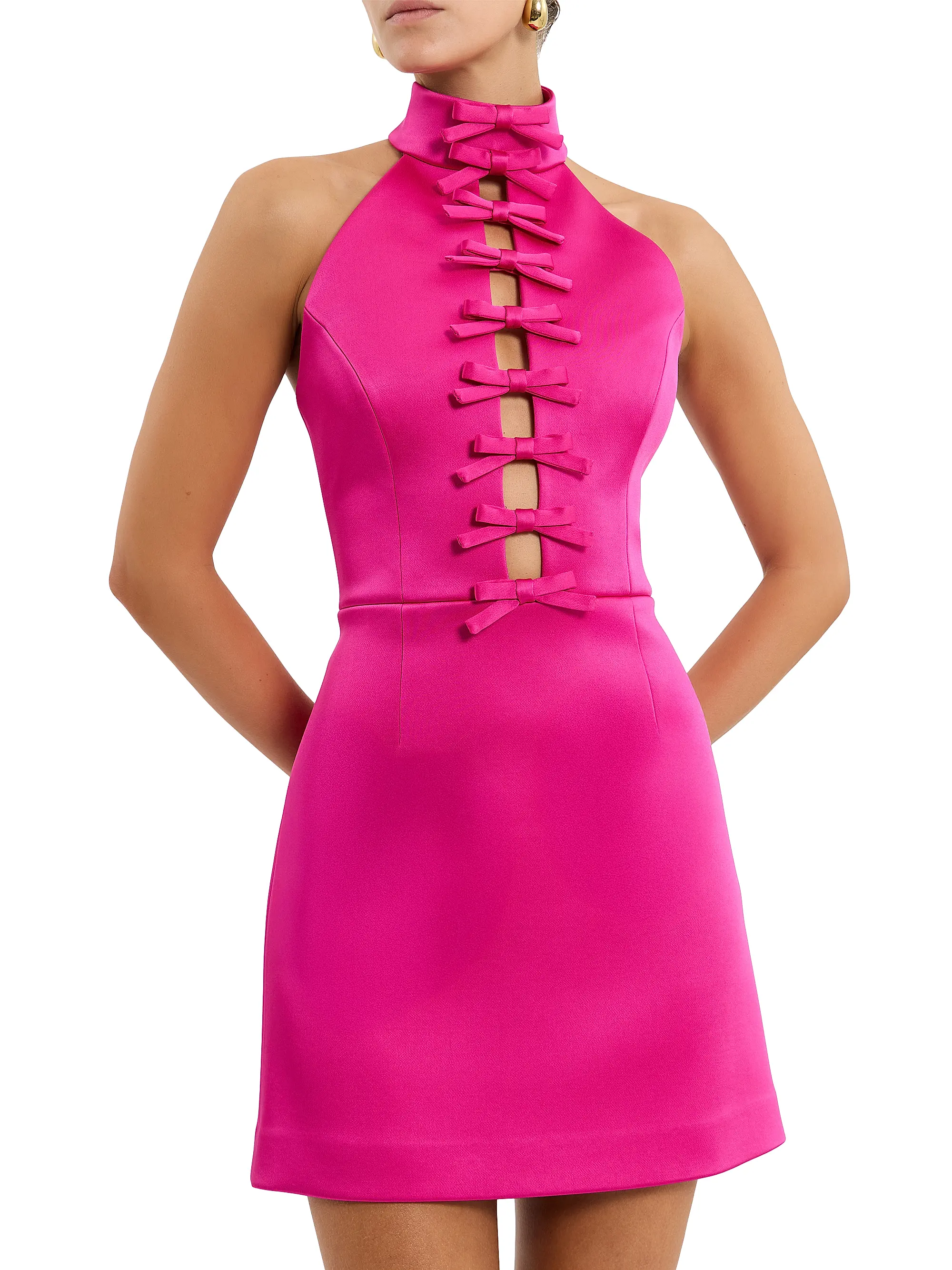 Saskia Bow Halterneck Minidress