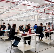 students studying at Bottega Veneta's new academy, Accademia Labor et Ingenium