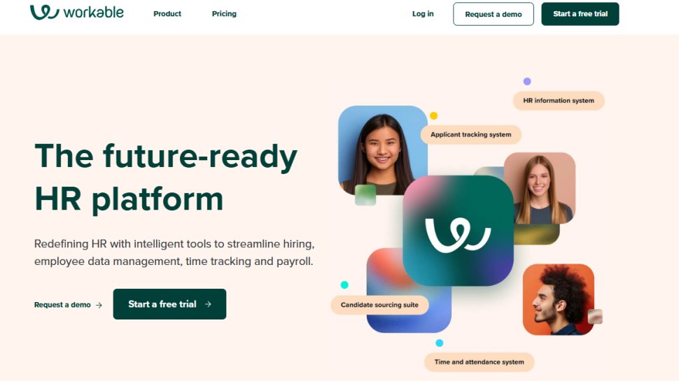 Website screenshot of Workable (March, 2026)