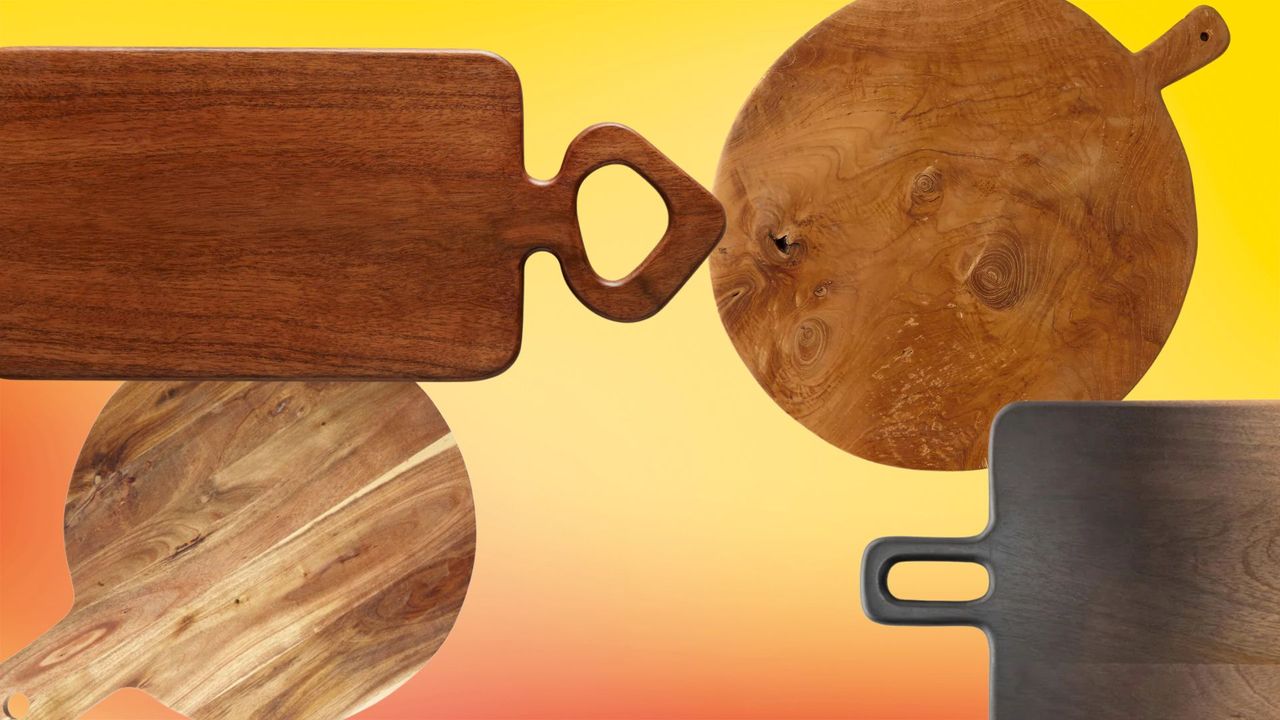 round and contemporary wood cheese serving boards