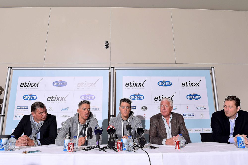Wilfried Peeters, Zdenek Stybar, Niki Terpstra and Patrick Lefevere.