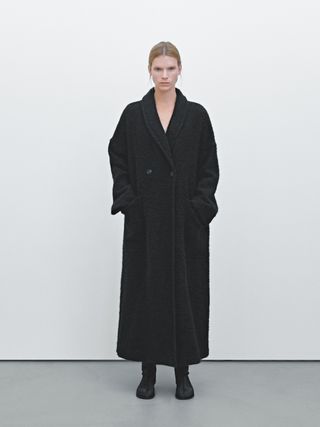 Massimo Dutti, Thick Fuzzy Alpaca Coat