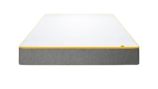 Best Eve mattress sales, discount codes and deals: The Eve Original Hybrid Mattress with a grey base, white top and yellow piping