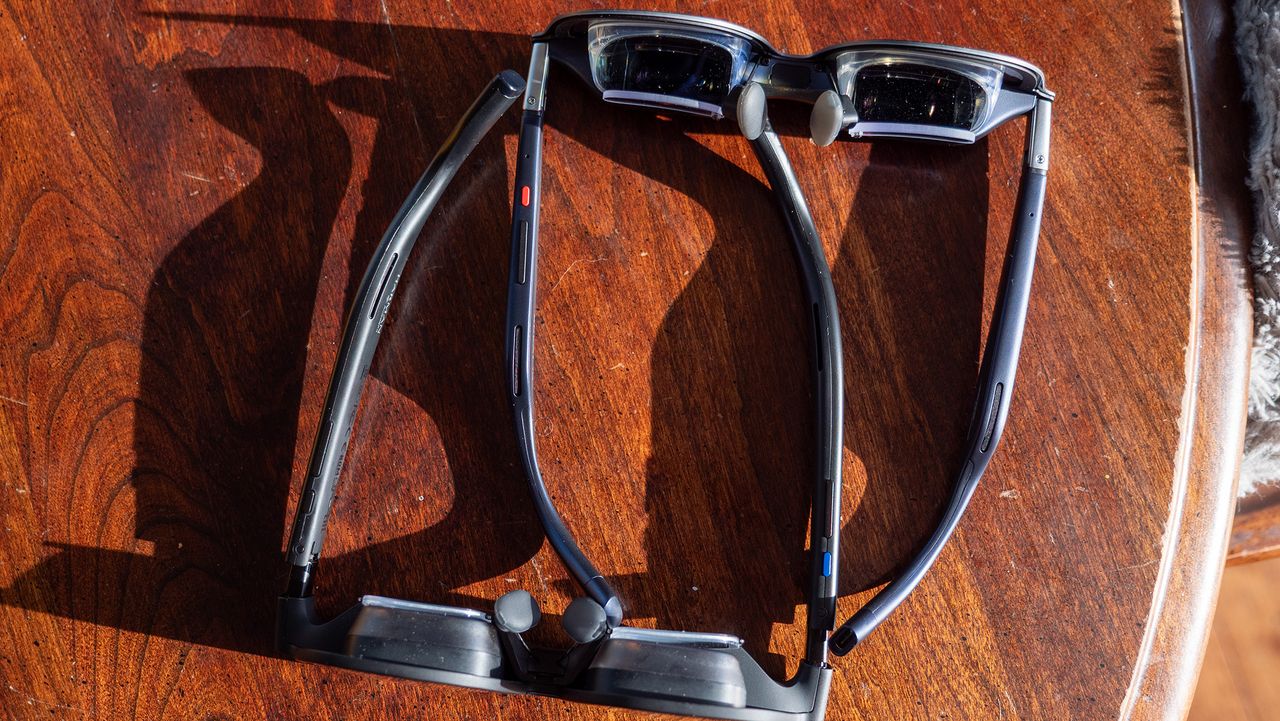 Comparing the Xreal 1S and Viture Beast hardware with prescription lenses installed on each pair of glasses