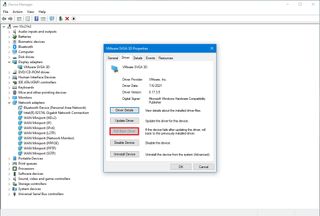 Device Manager rollback driver